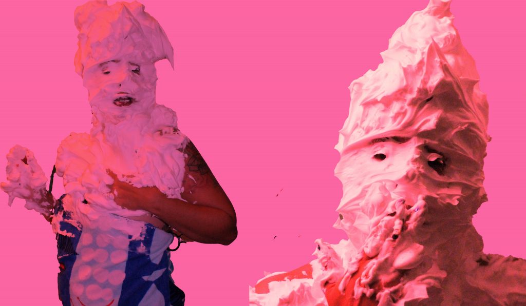 Woman Covered In Shaving Cream